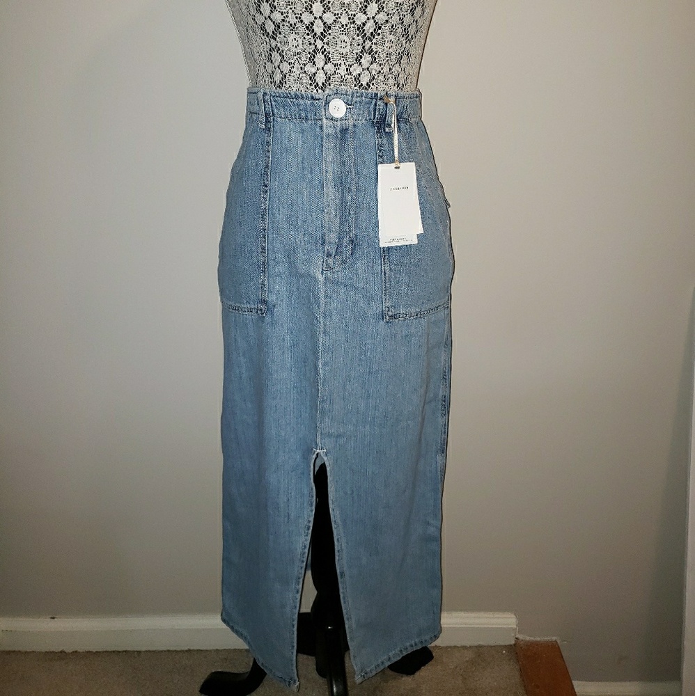 Zara Denim Worker Skirt